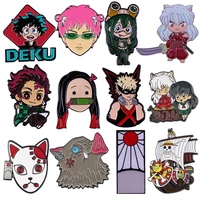 pf318 japanese anime manga cute cosplay metal enamel pins and brooches men lapel pin badge kids gifts anime accessories