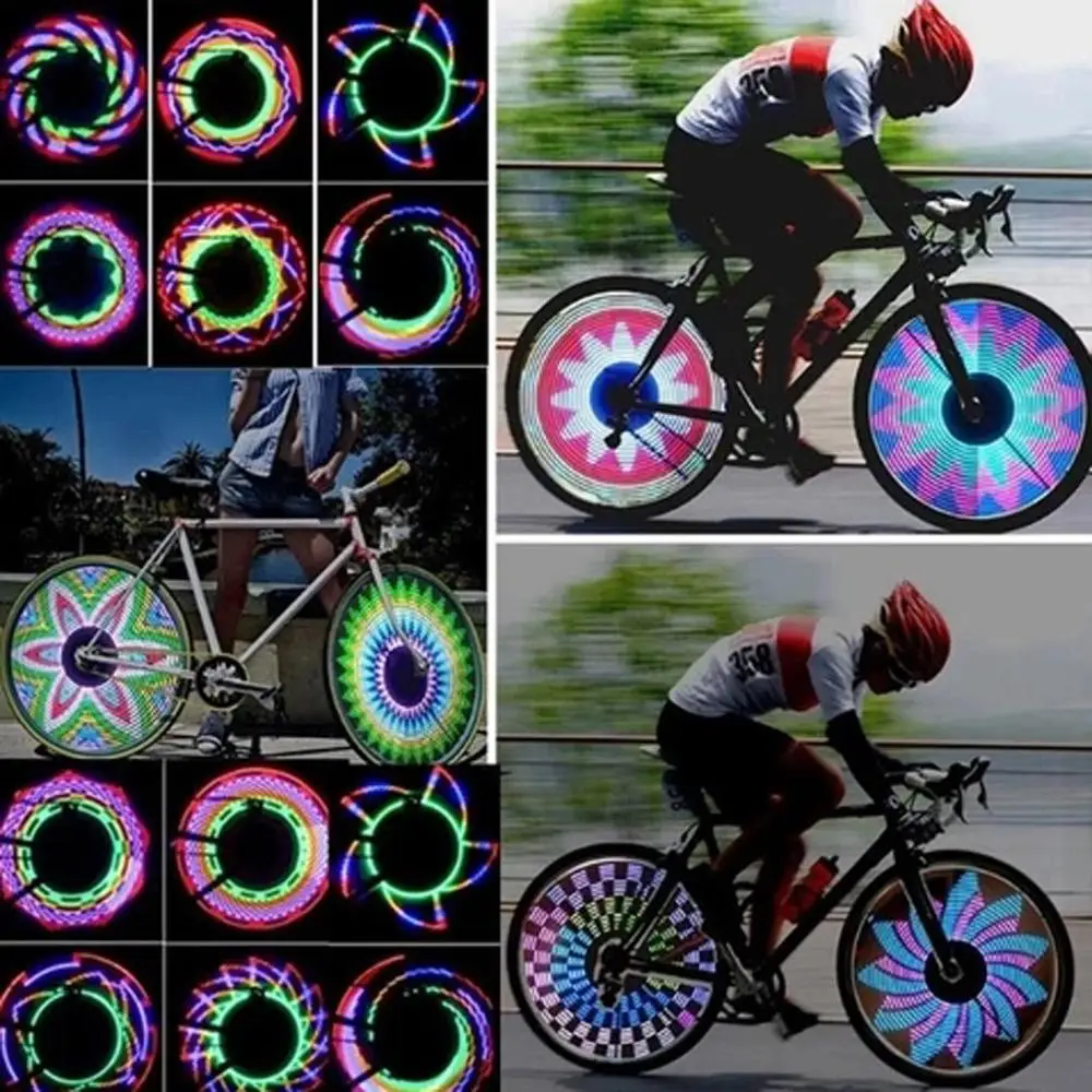 32LED цветные велосипедные фонари для езды на силиконовом горном колесе спицевые
