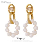 Элегантные бриллиантовые модные геометрические серьги Yhpup с фианитами, медные ювелирные изделия, бижутерия, женский свадебный подарок