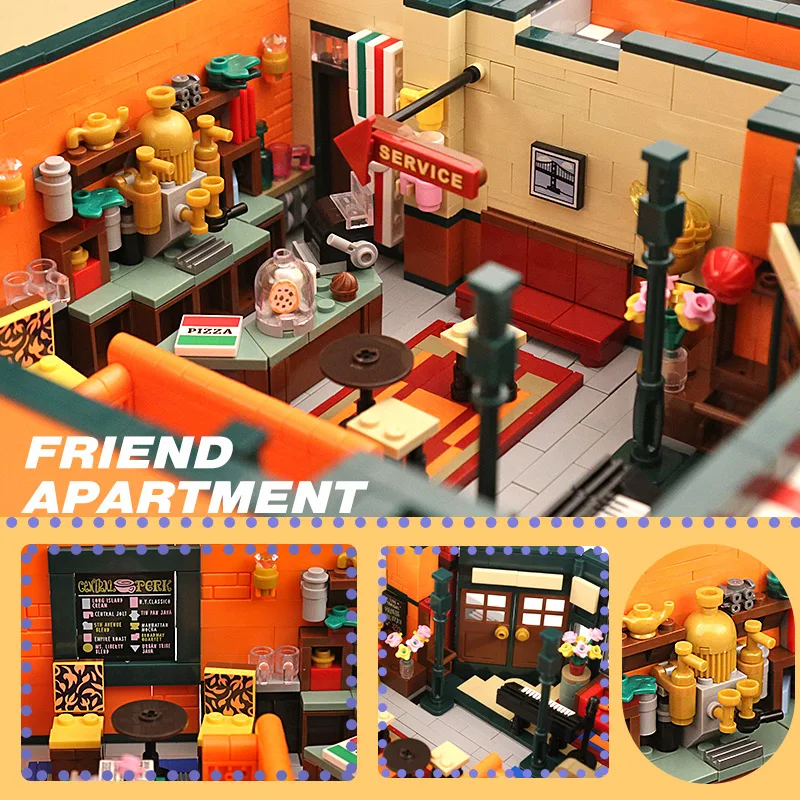 

YesHiN Streetview Building Blocks MOC 10189 Central Perk Big Bang Theory Modular Assembled Educational Toy Kids Birthday Gifts