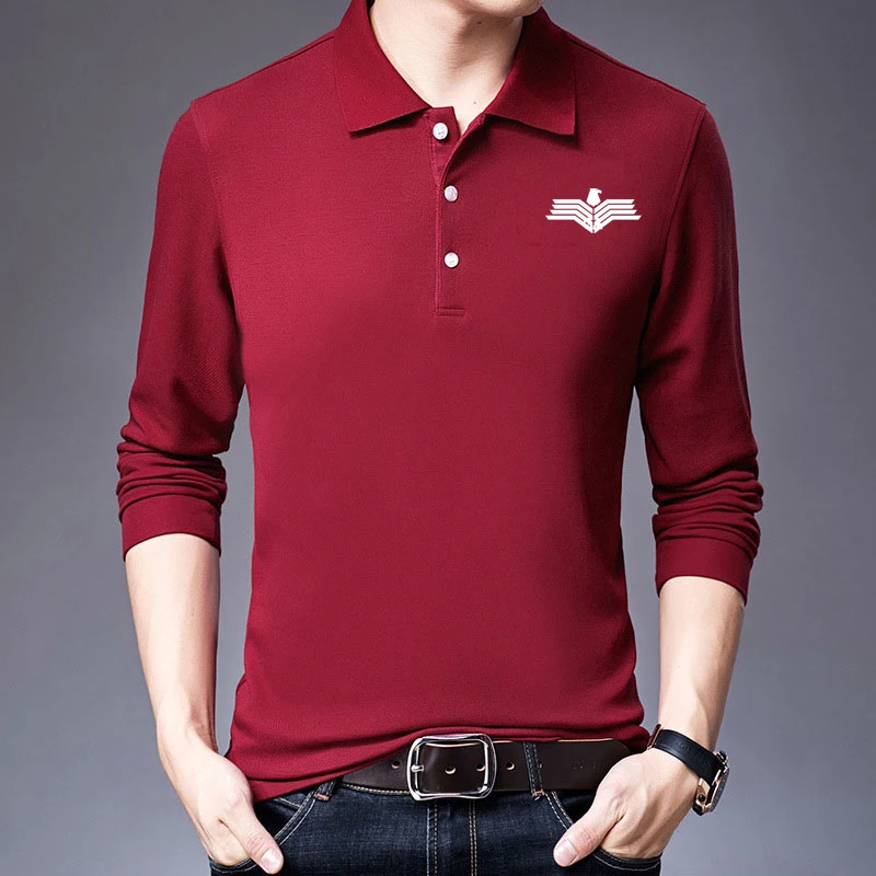 

2021 New Brand Men's Spring Leisure Lapel Polo Shirt Solid Color Slim T Shirt Cotton Comforta
