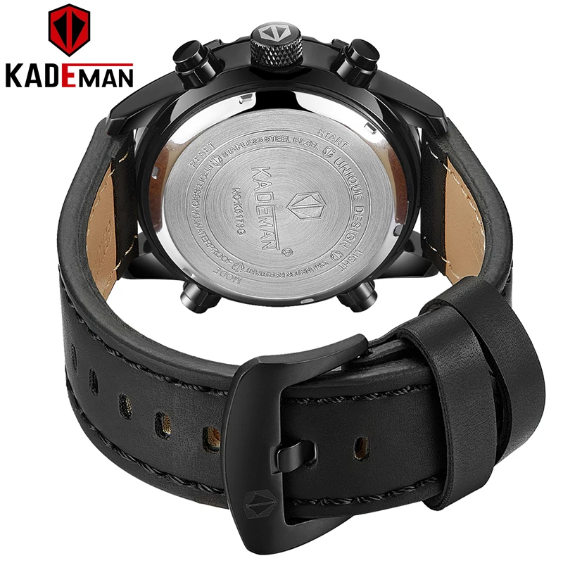 Роскошные мужские спортивные часы Лидирующий бренд KADEMAN светодиодный цифровые