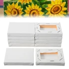 10 шт. 5*7 см Рисование Холст Чистый мини для масляной краски деревянная рамка белый растянутый хлопковый холст DIY художники школьные принадлежности