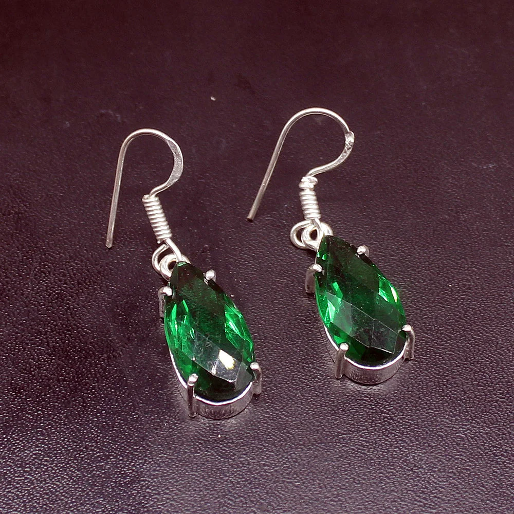 

Gemstonefactory большая акция 925 серебро каплевидные изумрудно-зеленые топазы ювелирные изделия женские подарки висячие серьги 20211997