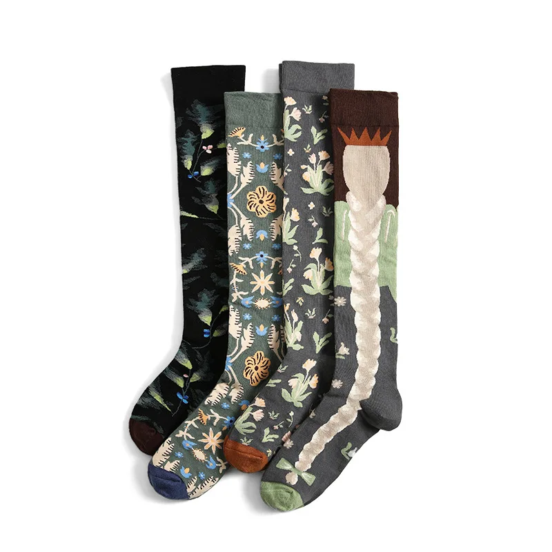Instime 1 Pair New Style Knee High Designer Compression Socks Women Long Tube Streetwear Skateboard