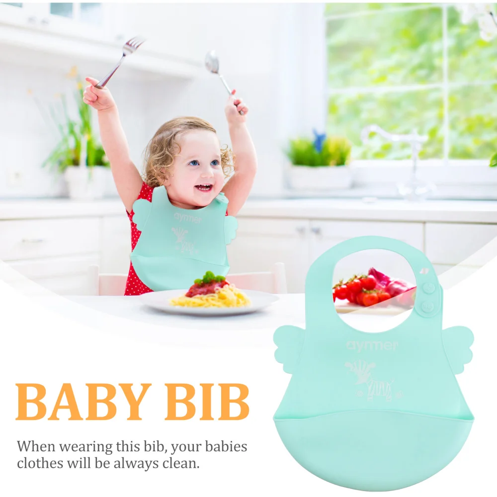 

Silicone Baby Bib Lovely Children Dinning Bib Adjustable Toddler Feeding Bib