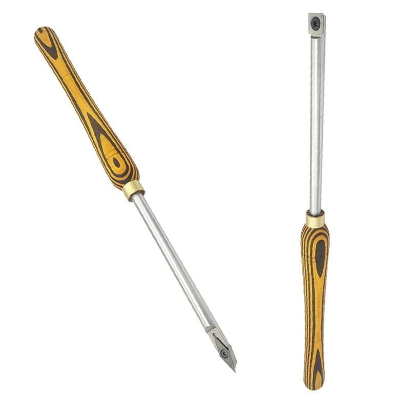 

2Set Lathe Wood Turning Tool Carbide Insert Cutter Shank with Wood Hand-Held,Diamond Tip Turning Tool 35 Degree & 14