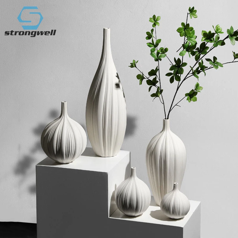 

Strongwell искусственные керамические вазы для домашнего декора, поделки, фарфоровые вазы, украшения для рабочего стола, фигурки для цветочной к...