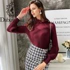 Эксклюзивный элегантный свитер Dabuwawa, вязаный свитер с рукавами-фонариками на осень и весну, женская уличная одежда, Дамский пуловер DO1AKT002