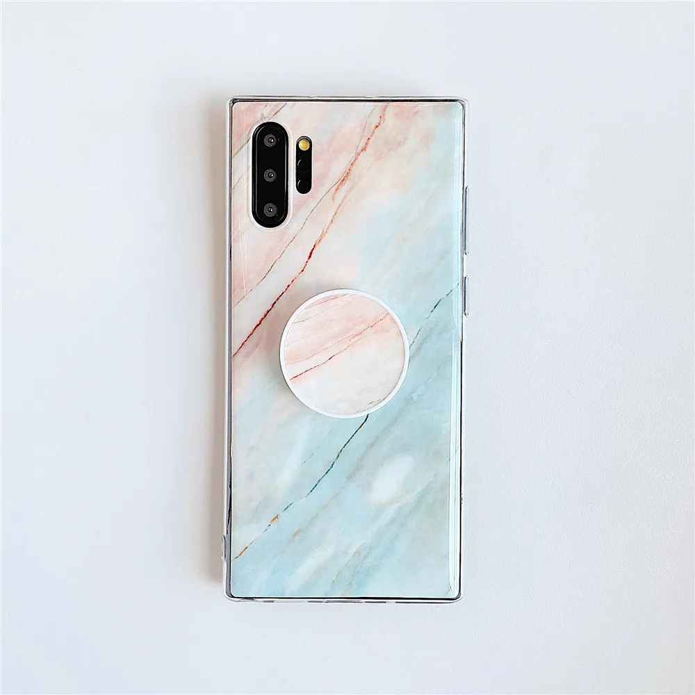 Мраморный чехол с гибкой подставкой для samsung A7 2018 мягкий силиконовый S8 S9 S10 Plus A10 A20 A30 A50 A70 чехол|Бамперы| |