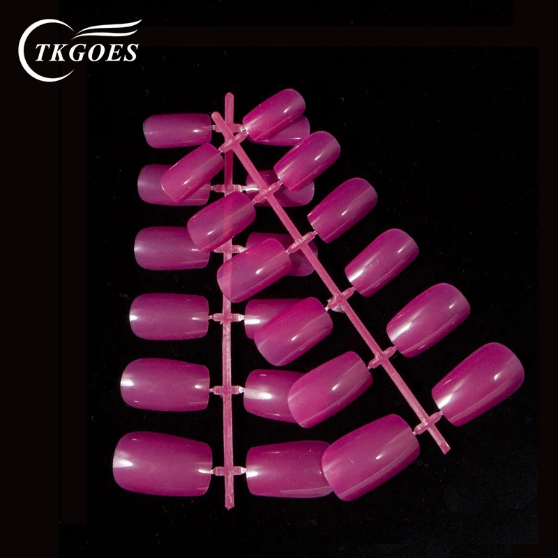 120 штук в упаковке розовые красные квадратные накладные ногти 10 размеров с