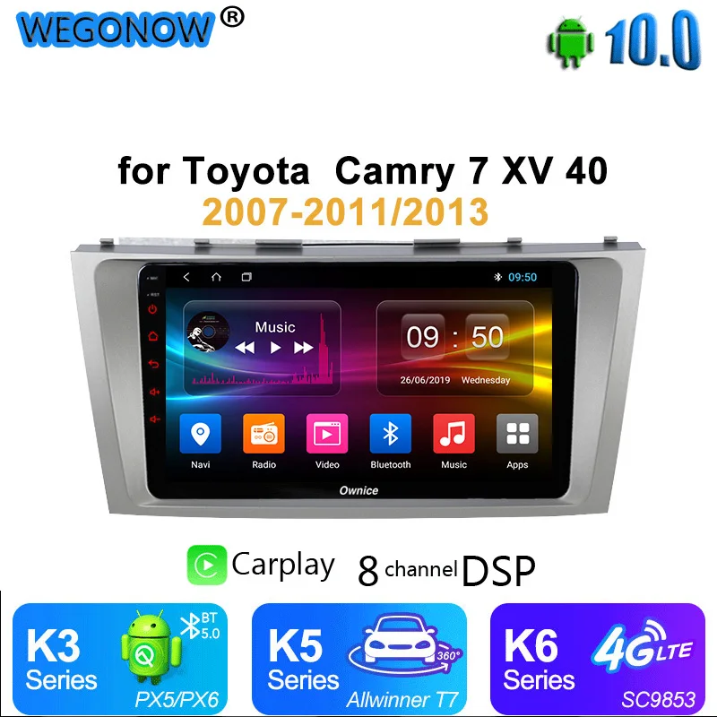 Автомагнитола Ownice 2 Din 8 ядер Android 10 видео DVD GPS Navi 4G LTE 360 Panorama DSP SPDIF для Toyota Camry v40 2007 2011