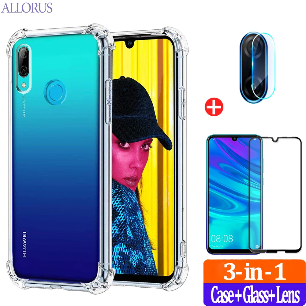 

Transparent Case Huawei P Smart 2021 Case+Glass,Soft Silicone Cover Huavei Y5P Y6P Y8P PSmart Z 2019 2020 Y7a Shockproof Case