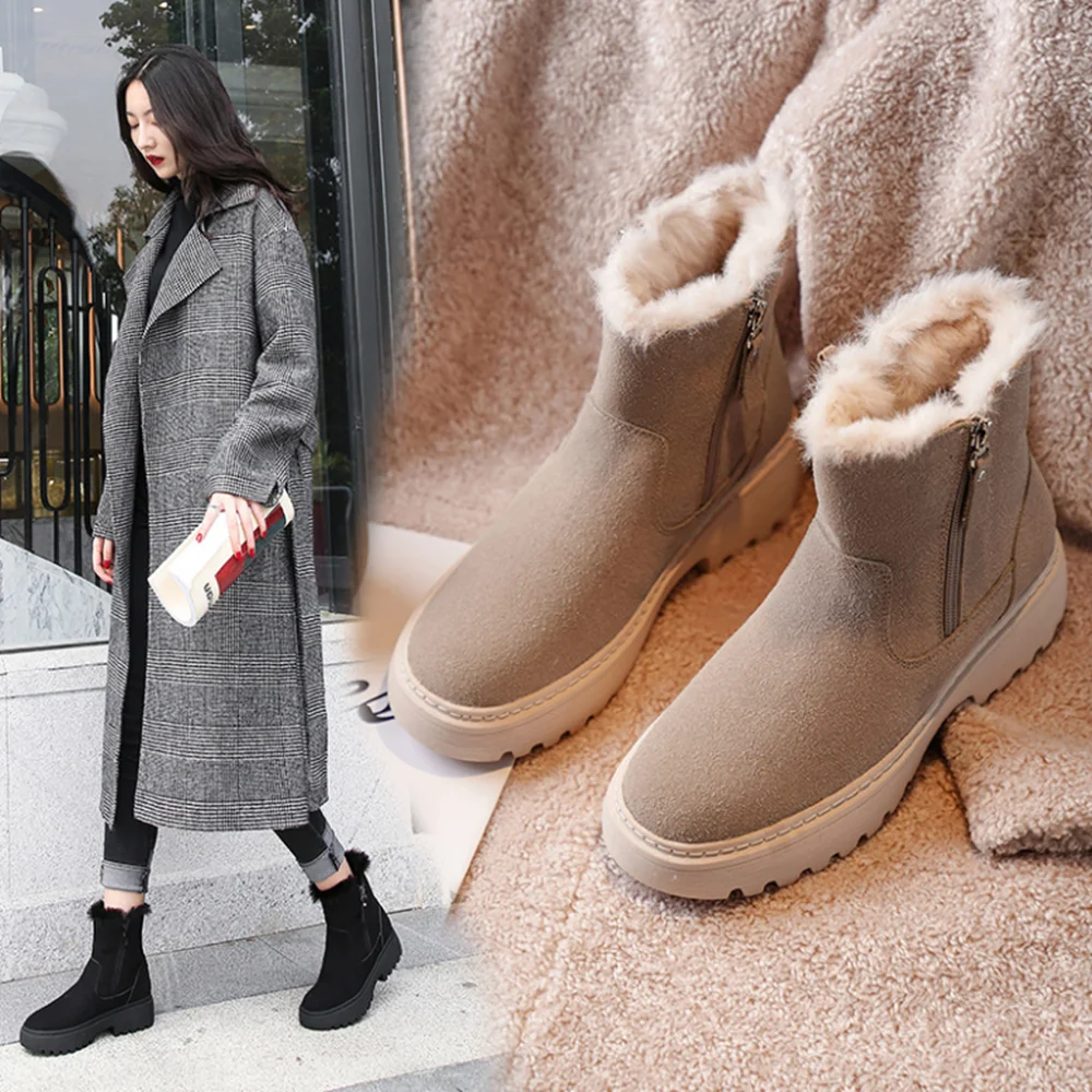 

Snow Boots Women 2021New Winter PlusVelvet Thick-soled 3233 Size Short Boots 414243Thick-soled Cotton Boots Women's Cotton Shoes
