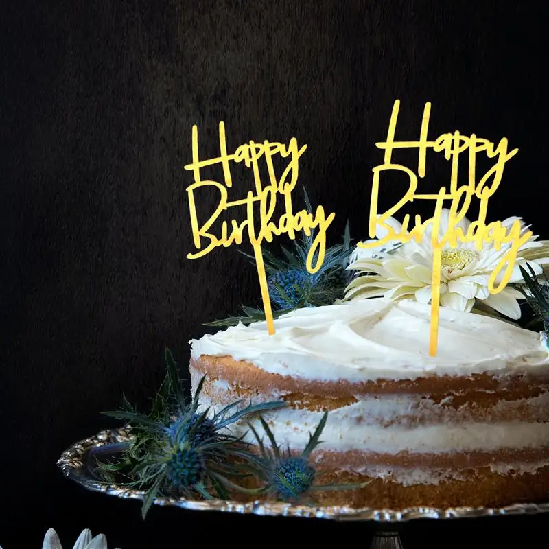 

20pcs Happy Birthday Cake Topper Cake Insert Cards Acrylic Cake Decoration