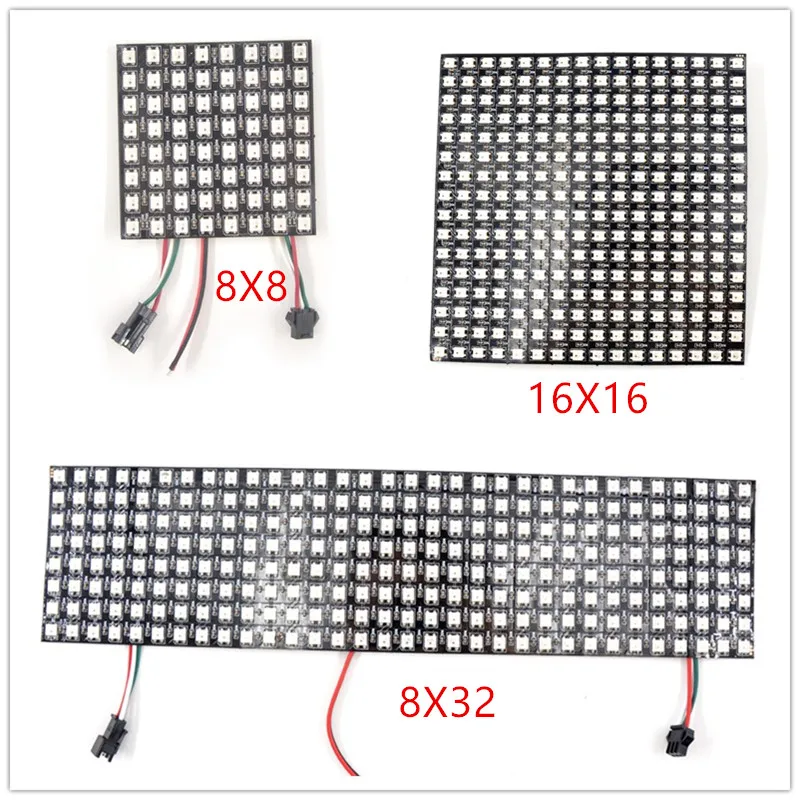 SK6812 16x16 8x32 8x8 WS2812B Панель 256 пикселей светодиодный запрограммирован Экран WS2811 SMD 5050