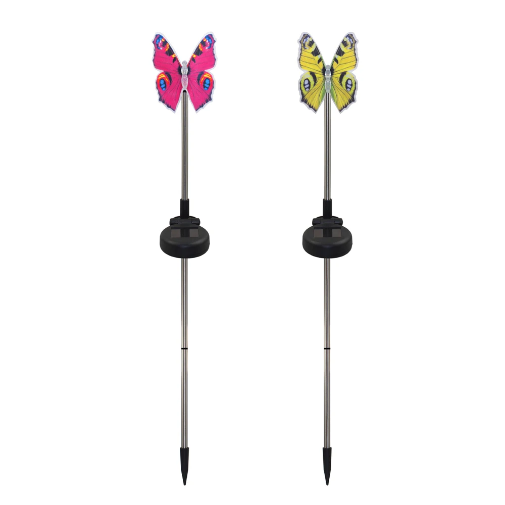 

2 Pack LED Solar Garden Stake Light Multi Color-Changing Garden Decoration Figurines Lights Outdoor Landscape Lighting for Yard