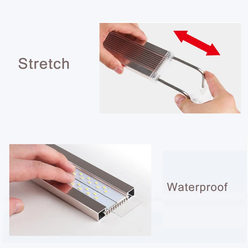 

Aquarium LED Light Super Slim Fish Tank Aquatic Waterproof Bright Clip Lamp White LED Plant Grow Lighting 5-24W 220V