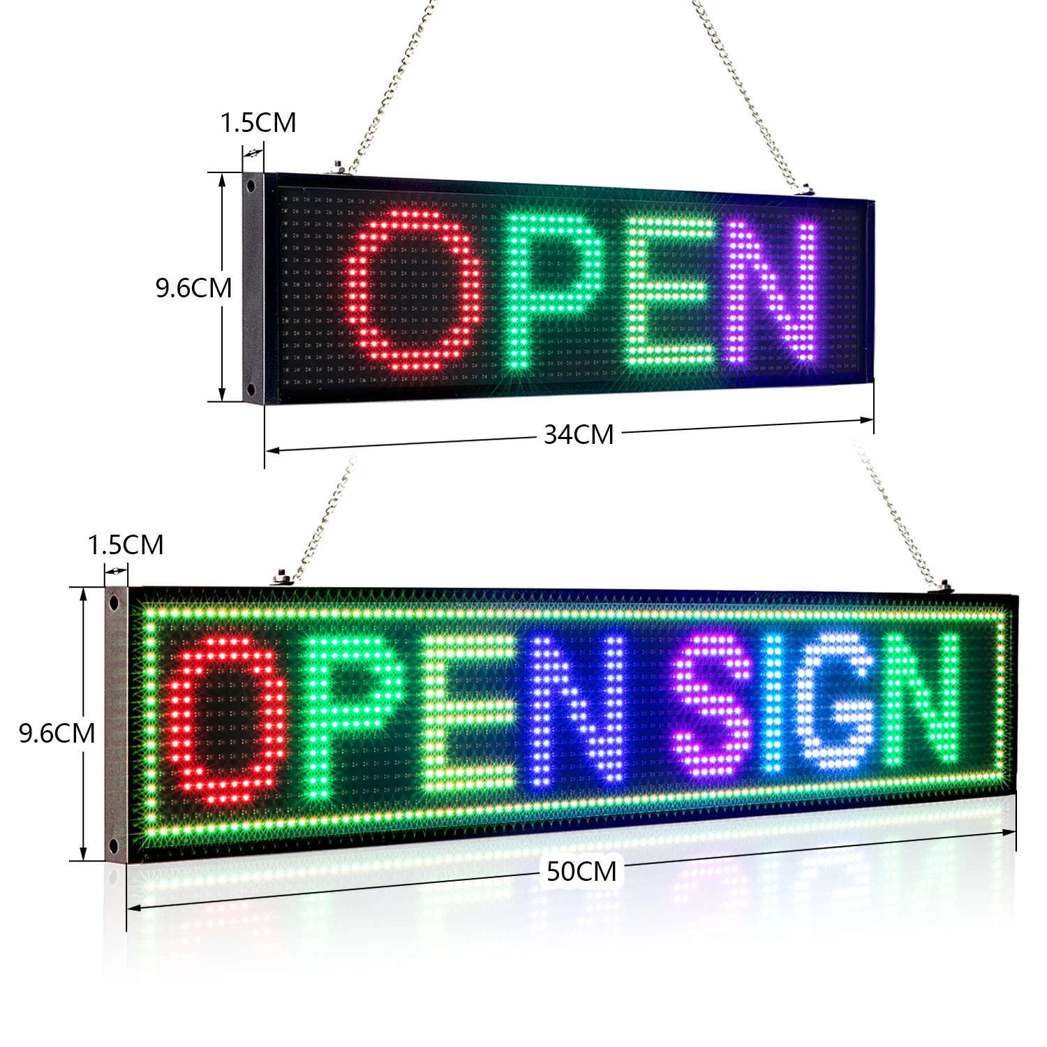 Leadleds P5 LED Display Sign RGB Full Color Wireless APP or By PC Programmable Scrolling Message Board for Storefront Bar Coffee