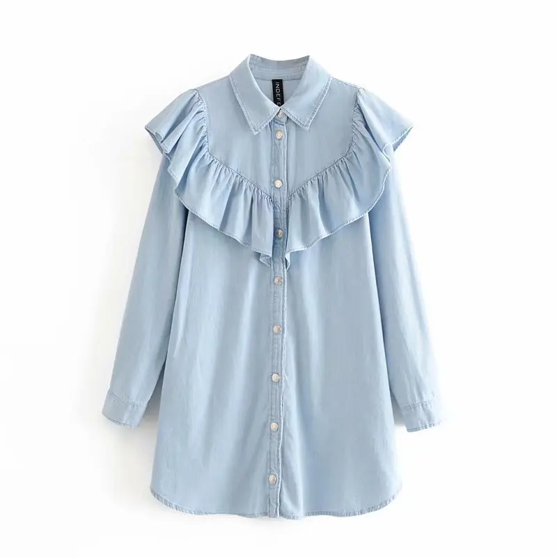 Новинка 2020 весенне летняя европейская уличная одежда женское джинсовое платье