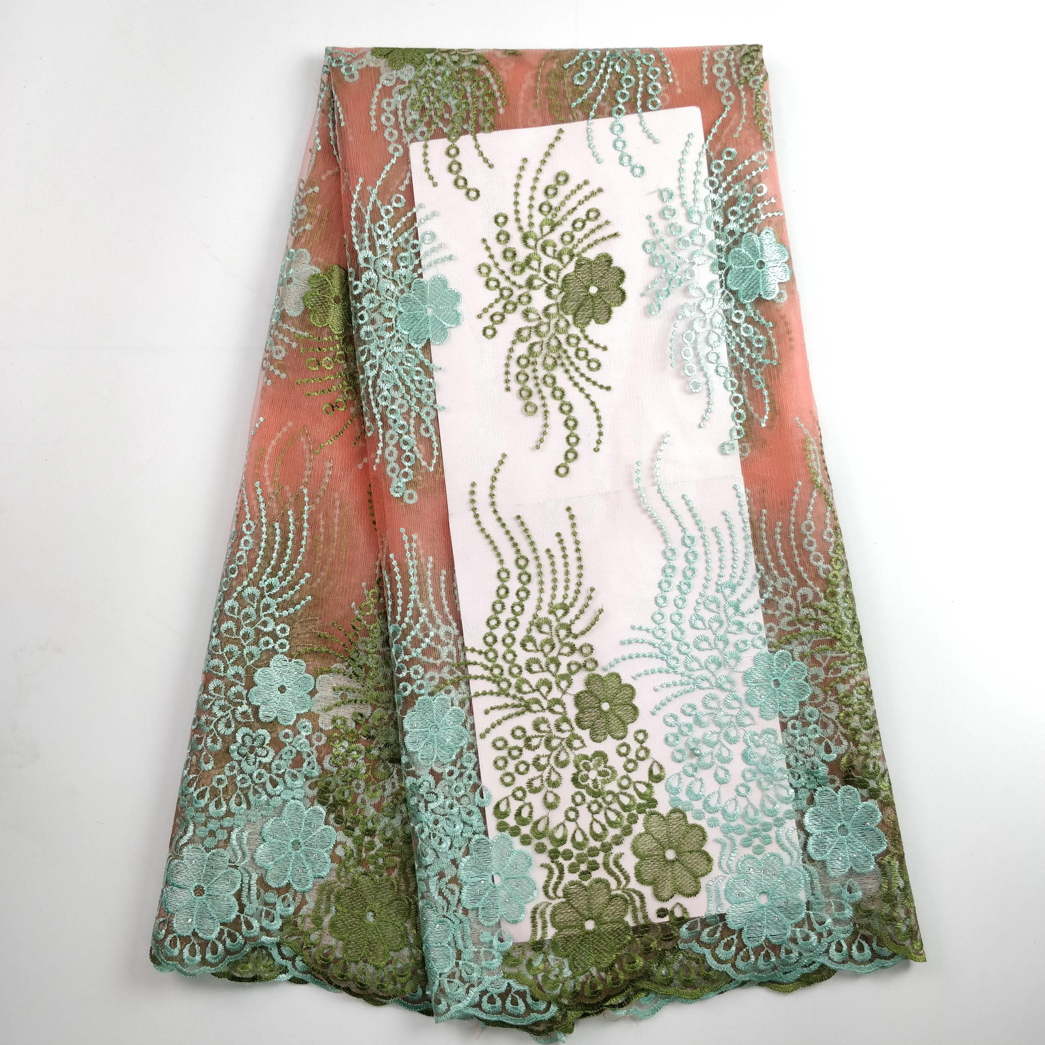 

2020 High Quality African Net Lace Fabric With Beads And Stones Nigerian Guinea Beaded Embroidered Mesh Tulle Wedding Prom Laces