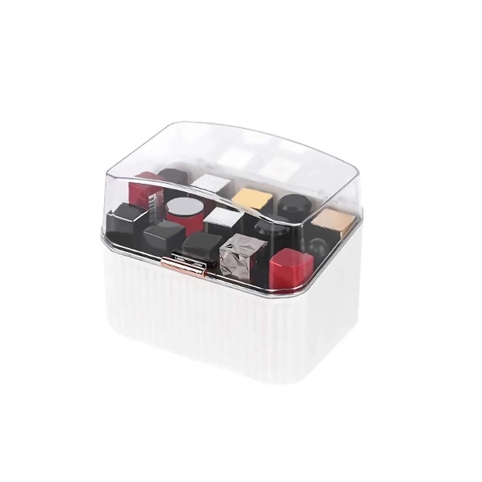 

Portable Lipstick Storage Box Anti-dust Make-up Organizer with Transparent Lid Lip Gloss Holder Cosmetic Makeup Organizer