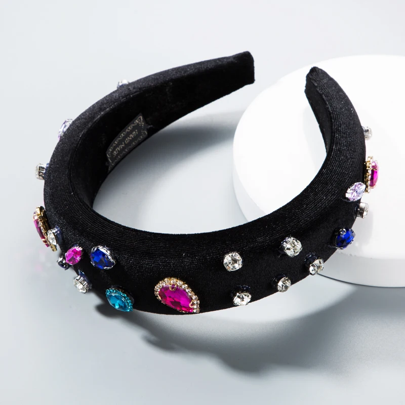 Женские резинки для волос в стиле барокко геометрические и стразы широкие головы