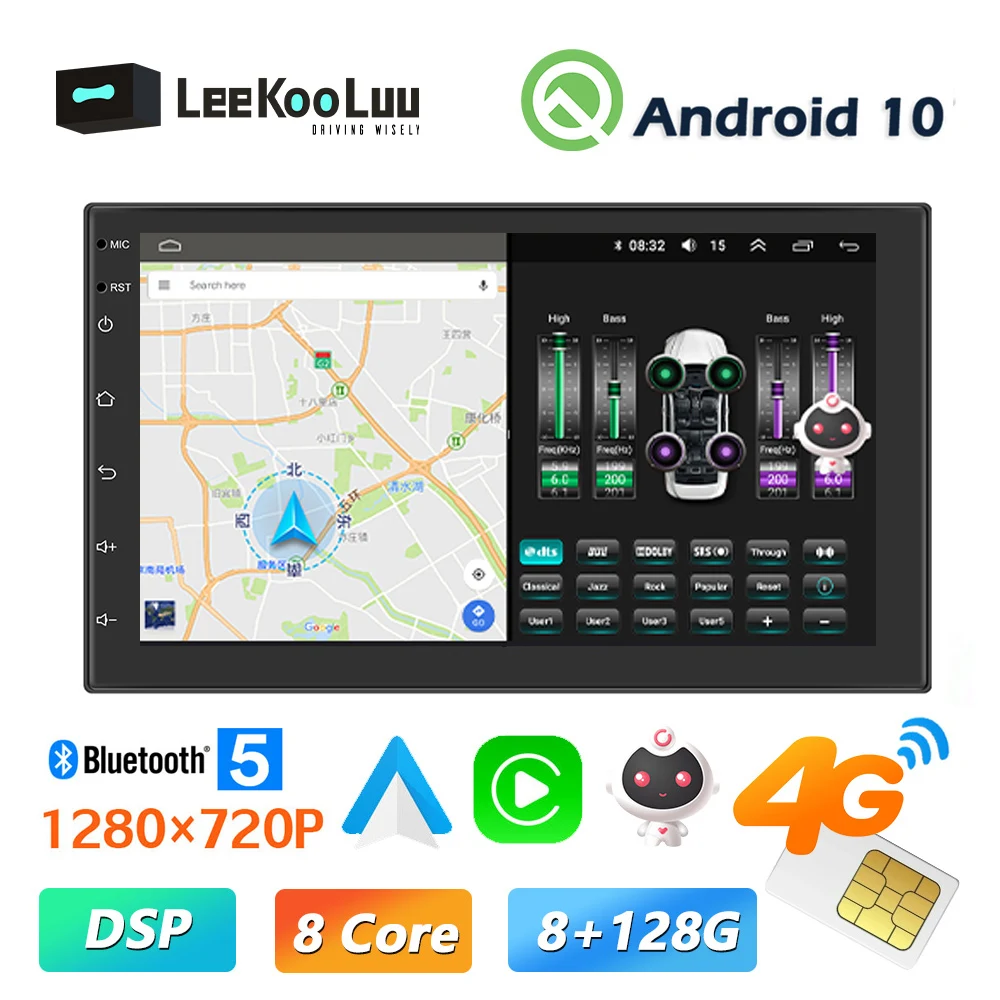 

LeeKooLuu car intelligent system 2 Din Multimedia Car Video Player android auto radio for VW Nissan Hyundai Toyota Ford Kia