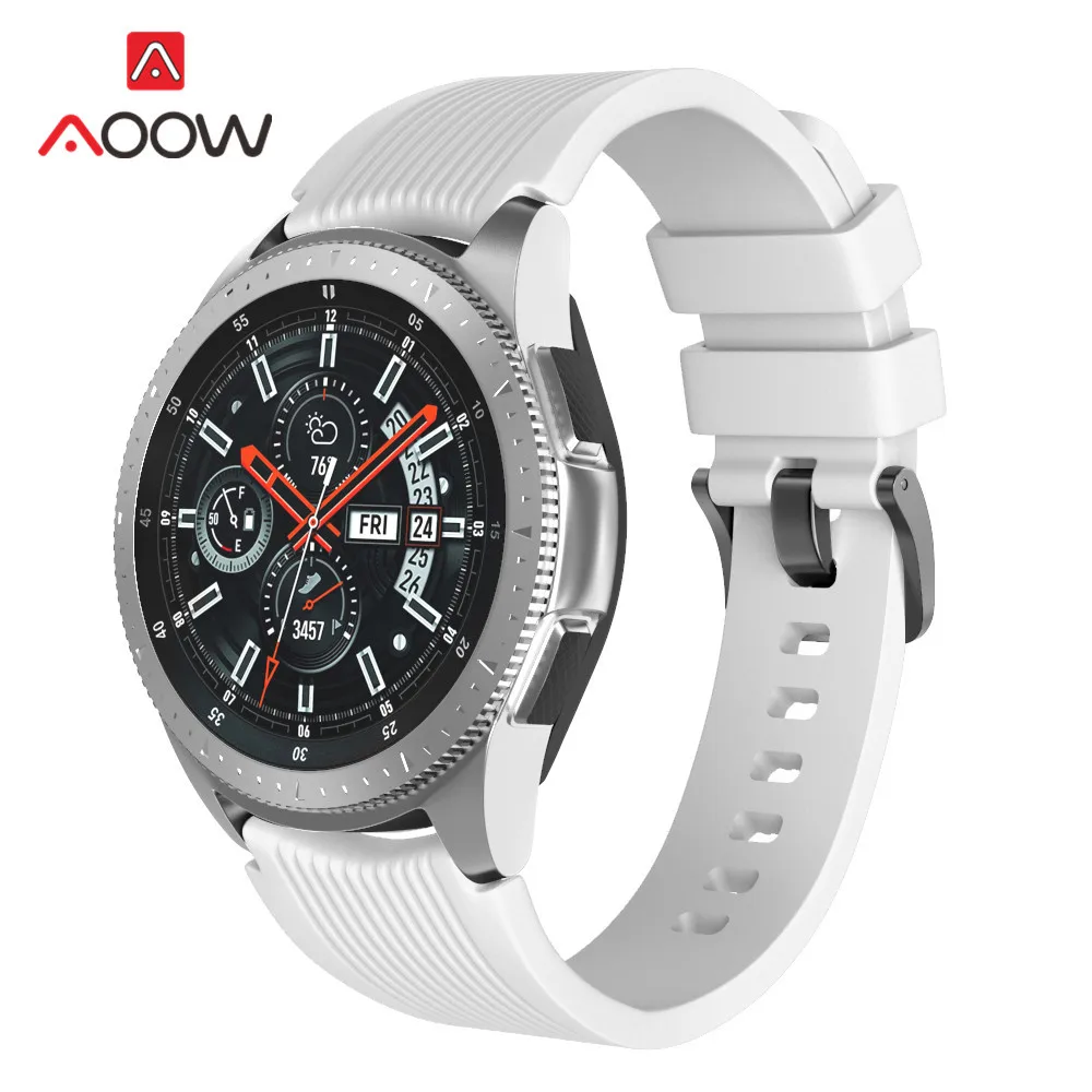 20 мм/22 мм силиконовый ремешок для наручных часов samsung Galaxy Watch 42 мм 46 мм полосатый сменный Браслет ремешок для SM-R800 SM-R180