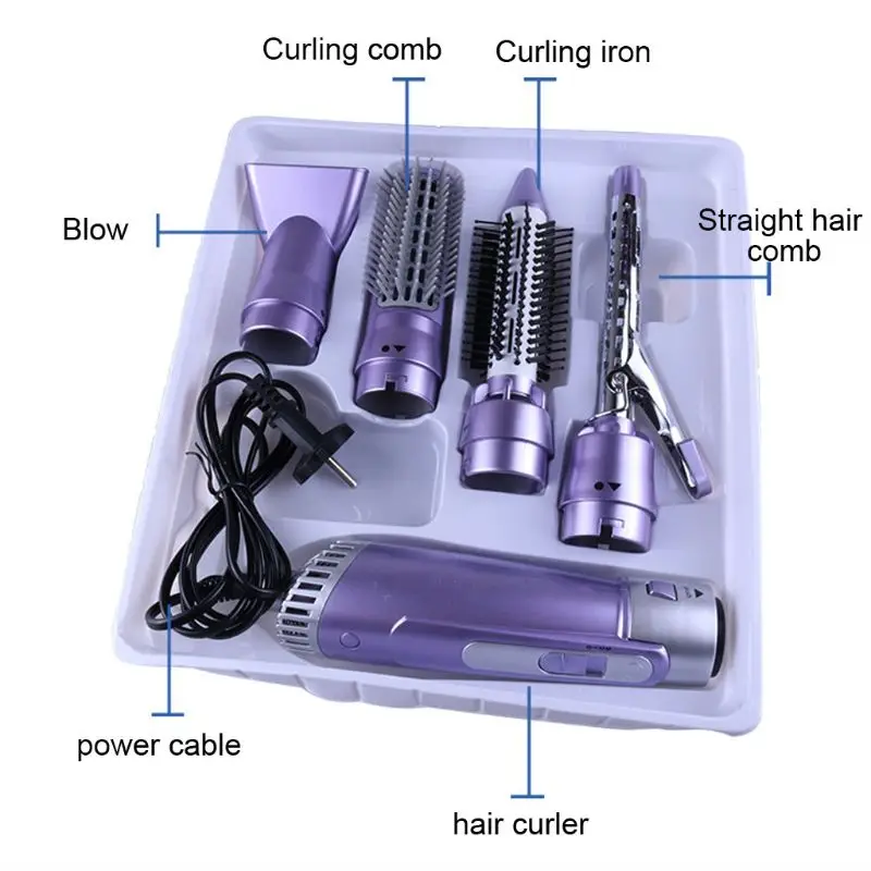 

Professional 4 in 1 Multifunction Hair Dryer Curler Curling Straightener Comb Iron Brush Electric Styling Tools Travel Machine