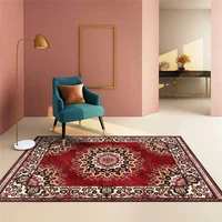 european style retro small rug persian ethnic style bright red teal yellow rug living room bedroom bedside blanket bathroom mats