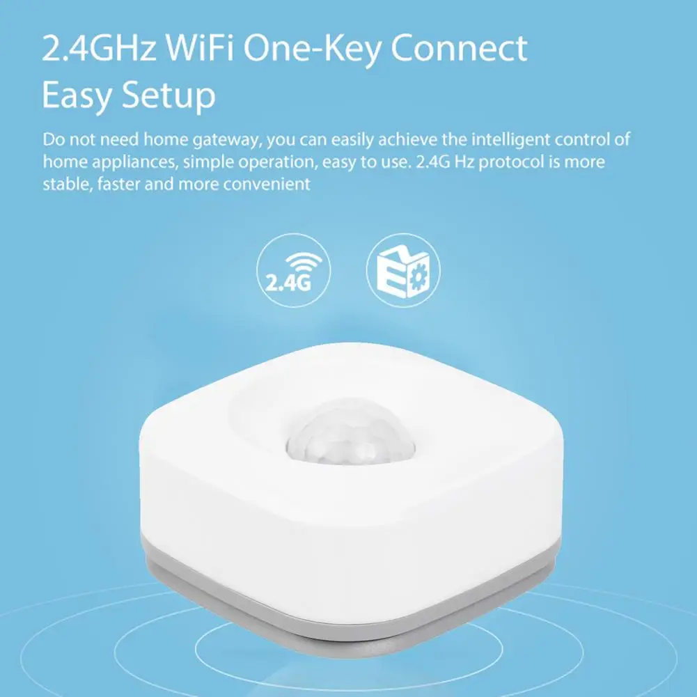 

Smart Wireless WIFI PIR Motion Sensor Detector Home Alarm System for Tuya IFTTT Intelligent Effective Distance 45m White