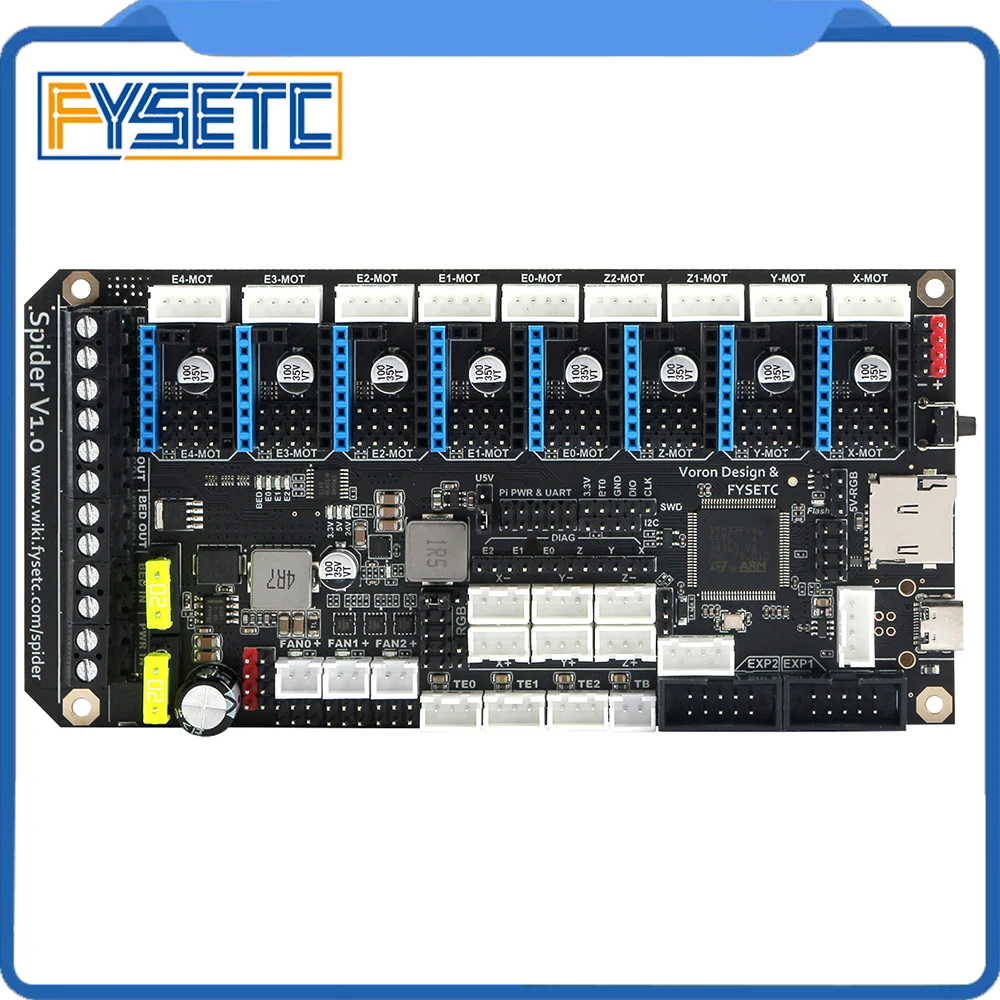 Материнская плата FYSETC Spider V1.1 32 битная контроллера TMC2208 TMC2209 запасная часть для 3D