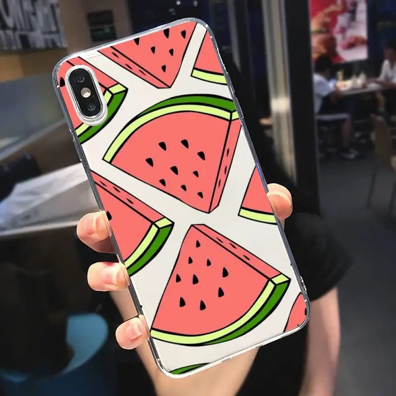 

Summer Fruit Watermelon Lemon Phone Case Transparent soft For iphone 5 5s 5c se 6 6s 7 8 11 12 plus mini x xs xr pro max