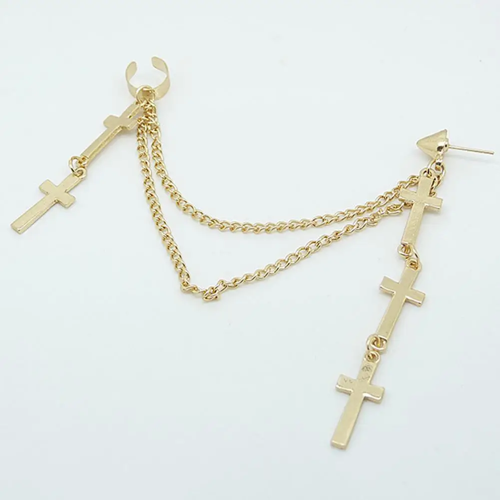 

80% Hot Sale 1Pc Ear Cuff Cross Dangle Versatile Alloy Women Fashion Punk Ear Crawler for Women