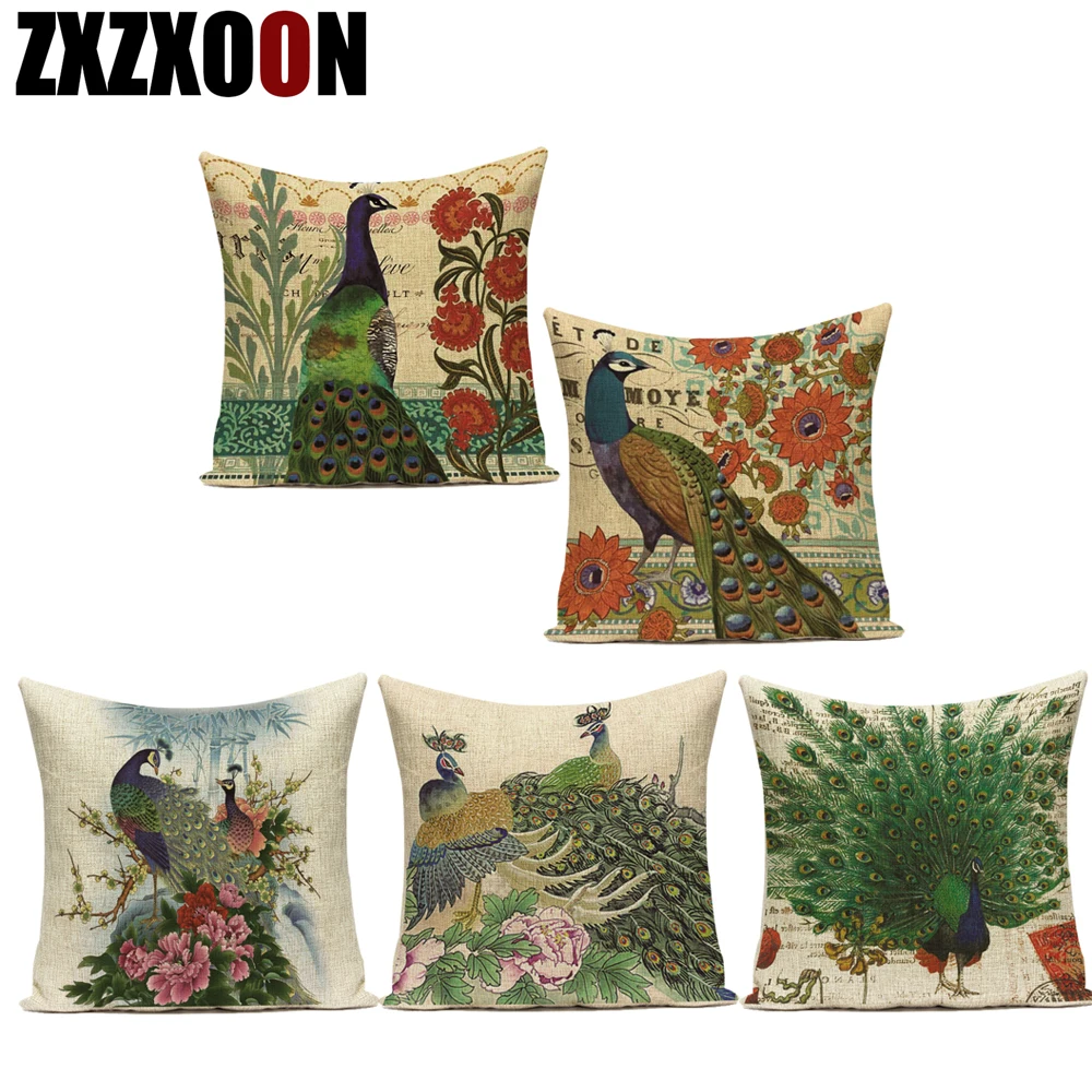Полиэстер животных милые павлин цветок декоративные подушки для дивана домашний