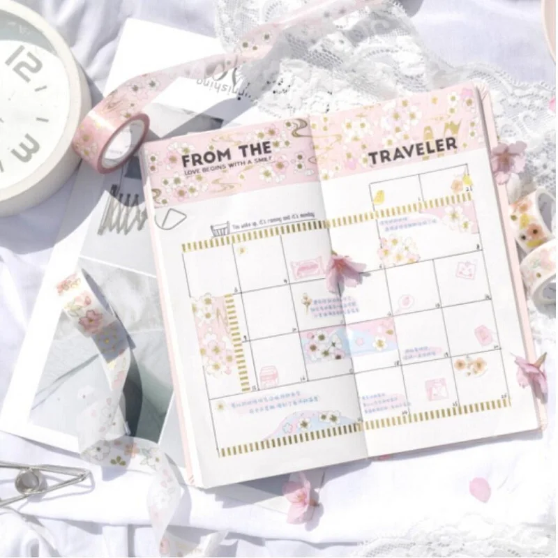 Pink Pocket Weekly Planner Diary Notebook Set DIY Plan Book Gift stationery set skura design with washi tape and pen | Канцтовары для