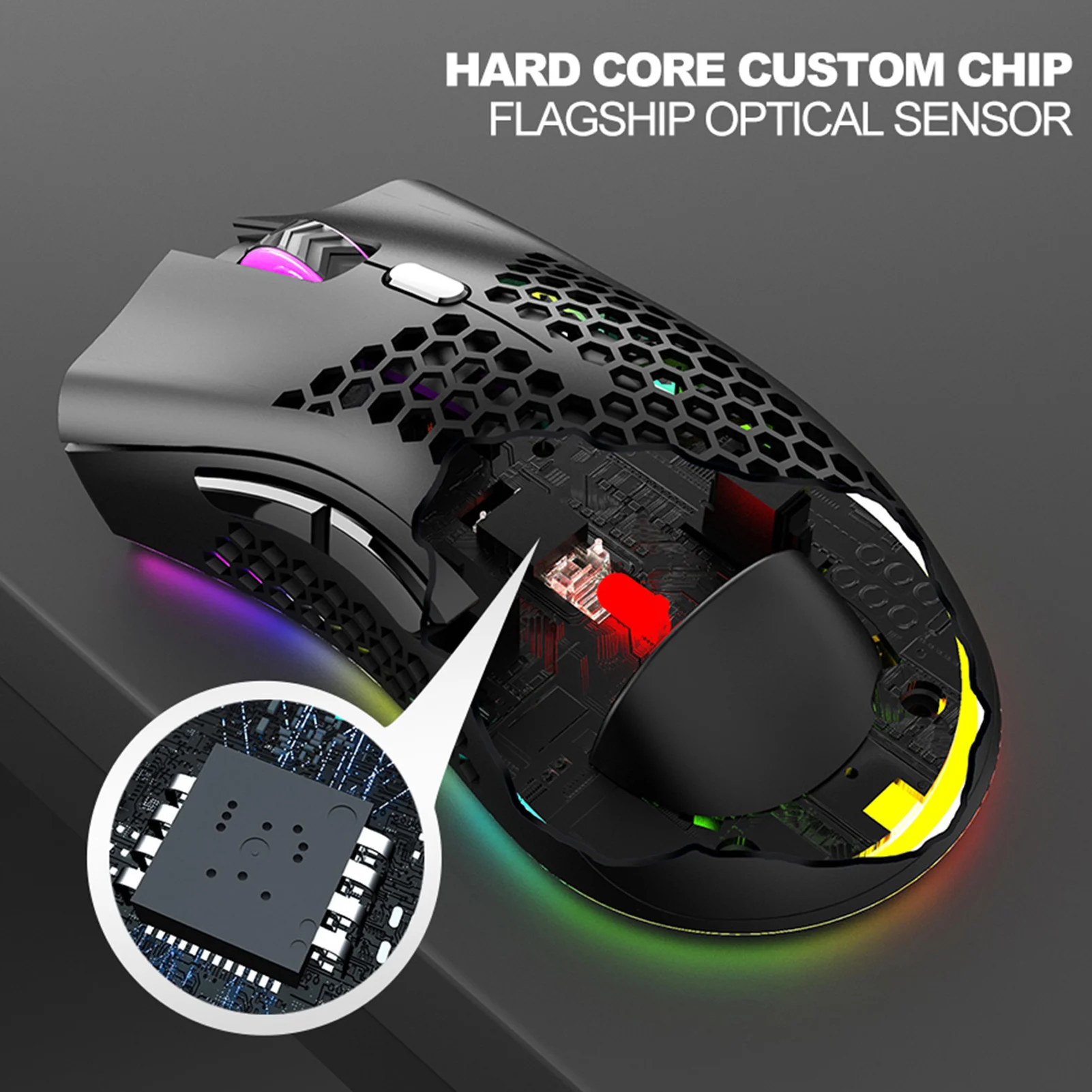 

Computer Ultra-light Mouse hollow honeycomb Wireless Cursor Carving Hole Charging Wireless Mouse game Computer Accessories