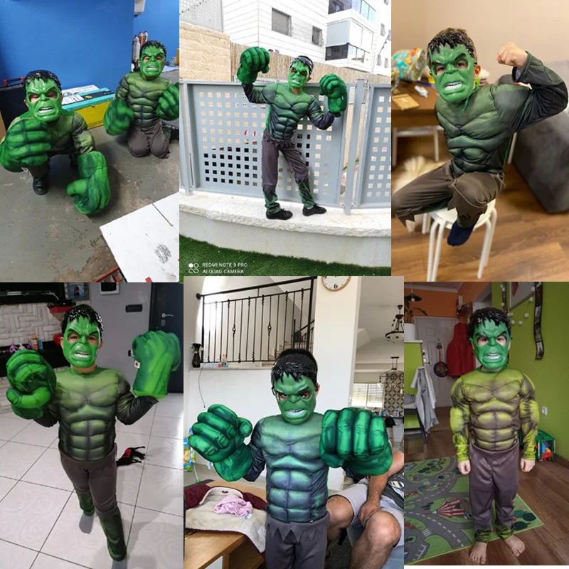 2022 Child Green Giant hero Muscle Halloween Costumes Fancy boys superheroes Carnival Cosplay clothing mask Kids Christmas Gifts |