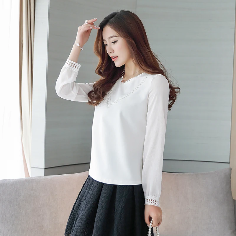 Новинка года осень новый с длинными рукавами прилив шифоновая рубашка Весна