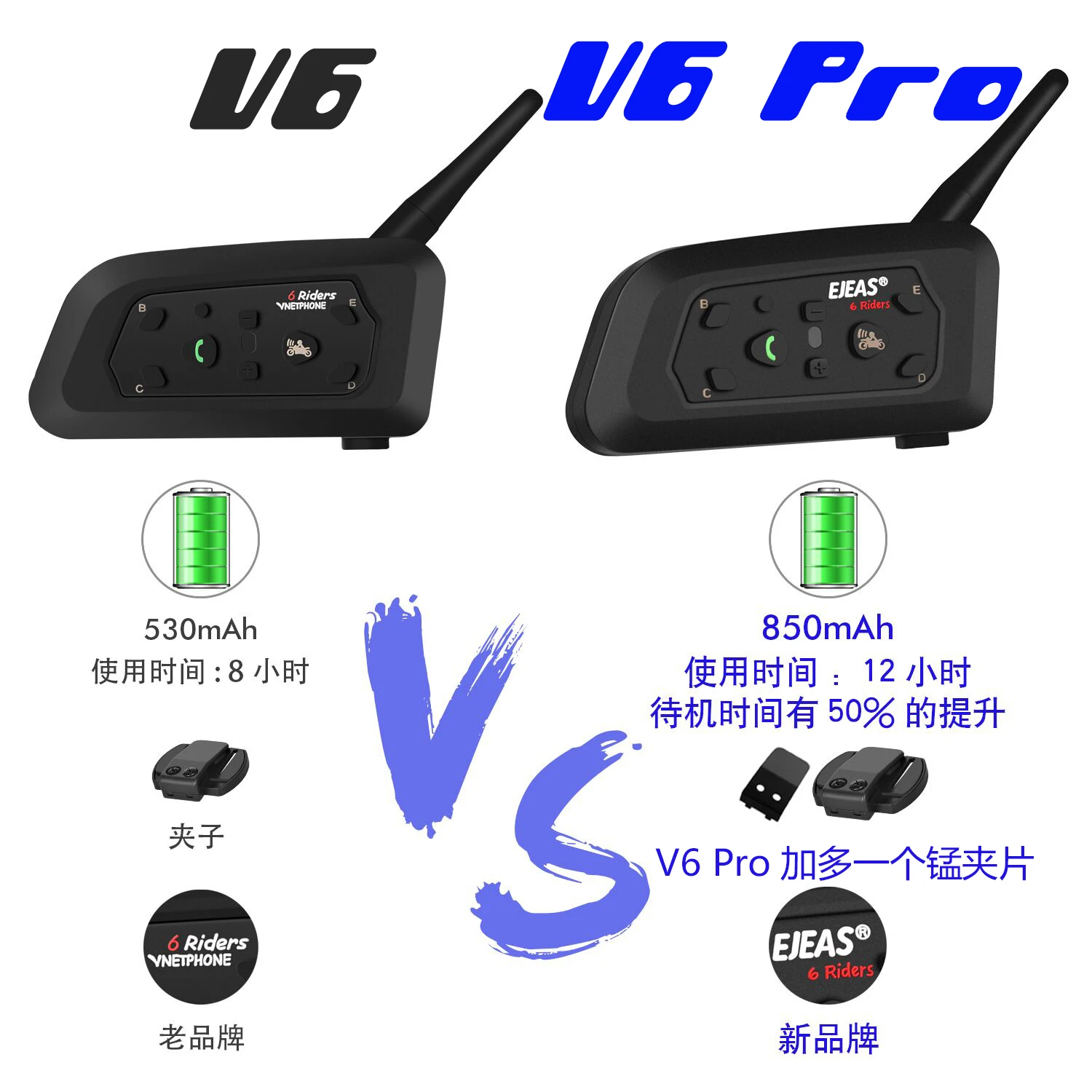 Интерком для шлема V6 Pro версия 2021 Bluetooth 1200 м | Автомобили и мотоциклы