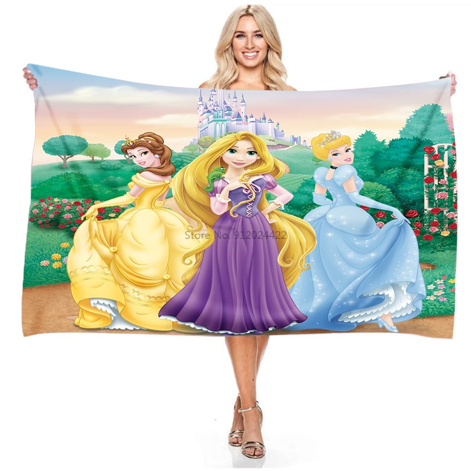 

Pink Snow White Cinderella Aurora Ariel Towel Adult Children's Disney Princess Microfiber Bath Towel Bathroom Big Beach Towels