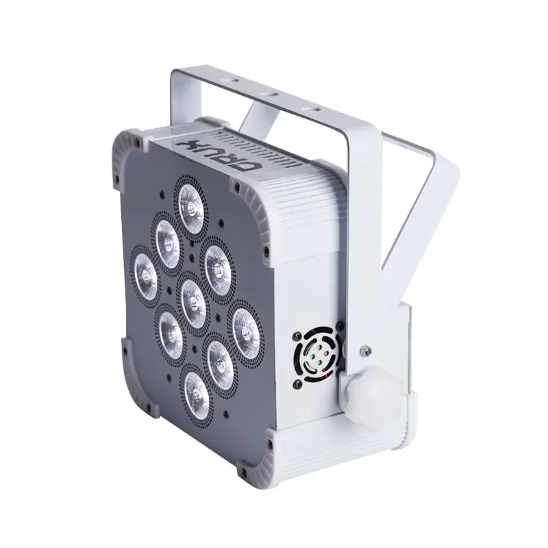 WHTIE чехол наличии 9pc18W 6in1 RGBAW + УФ Батарея Беспроводной светодиодный Par Светильник