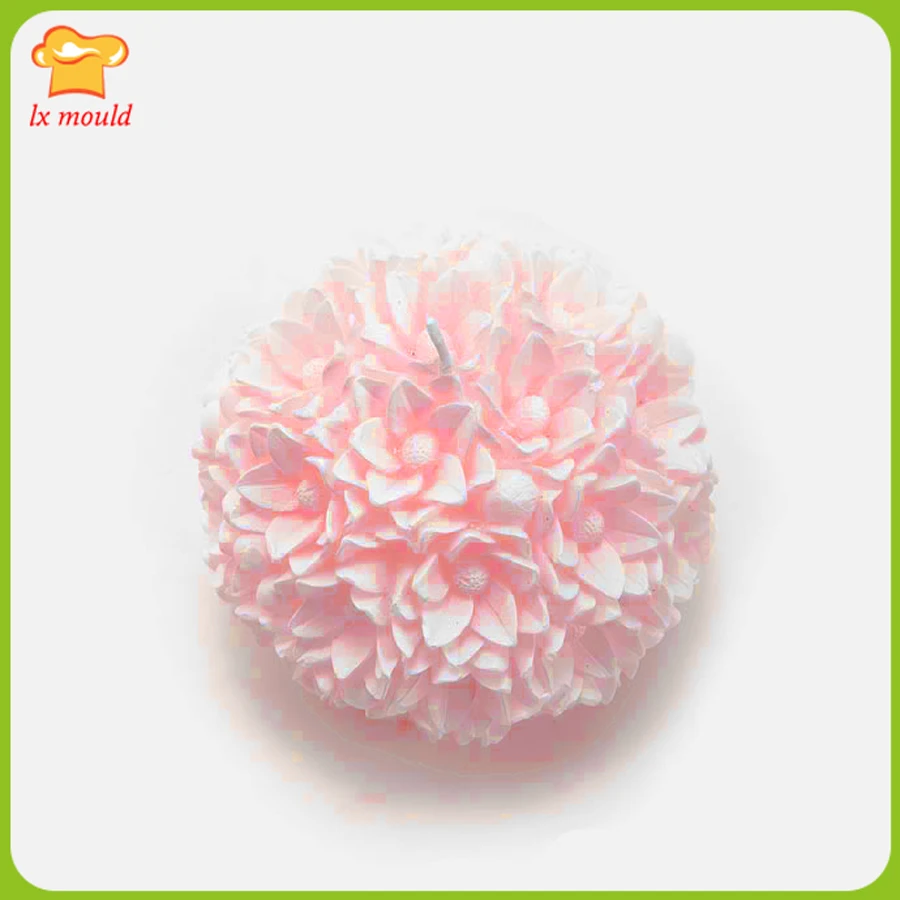 Круглая силиконовая форма для свечей 3D цветочных шариков|candle silicone mold|silicone mold