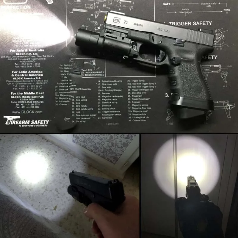 Пистолет фонарик для оружия тактический фонарь X300UH B X300U X300 Glock пистолет белый