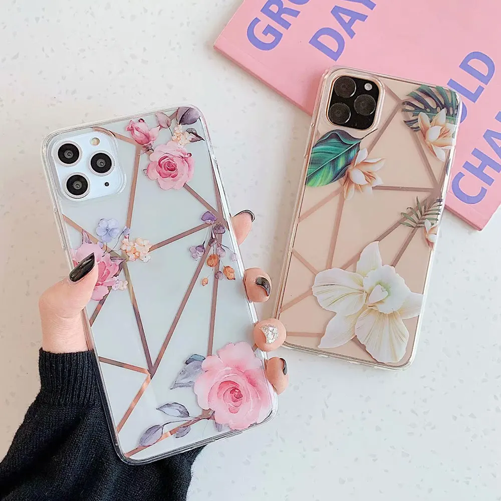 KISSCASE прозрачный гальванический цветочный чехол для телефона iPhone 7 8 Plus X XS XR 11 Pro Max