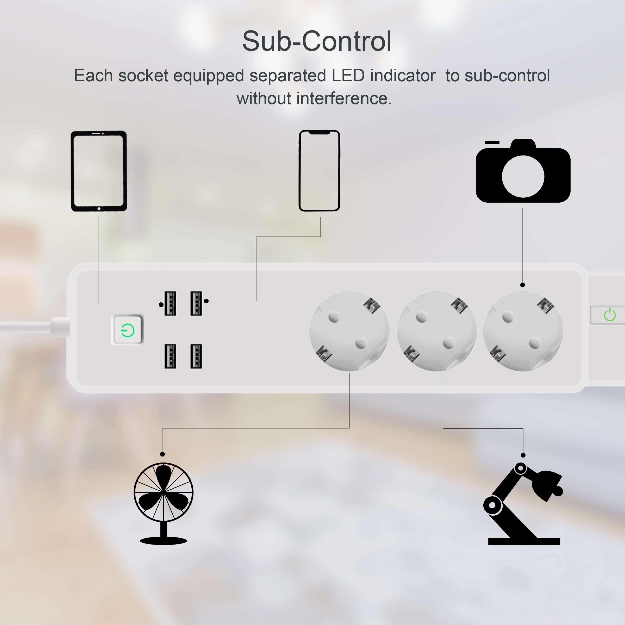 Tuya Wifi power Strip 3 ЕС умные розетки с 4 usb-портами умный дом приложение голосовой беспроводной пульт дистанционного управления работает с Alexa