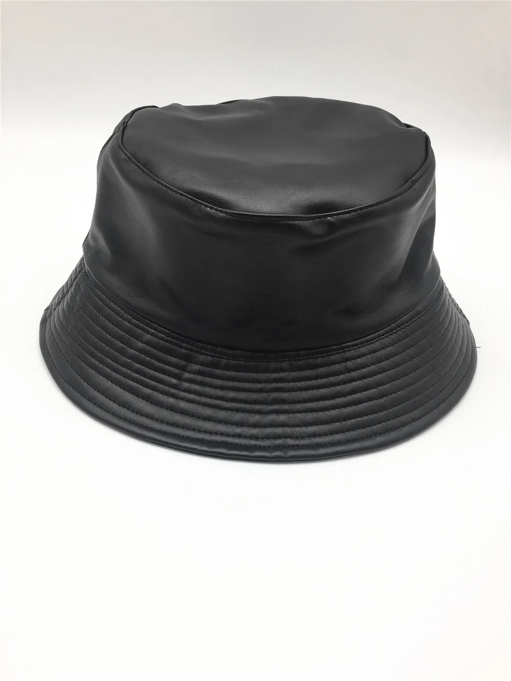 Панама матовая из ПУ кожи и хлопка для мужчин женщин однотонная Двусторонняя