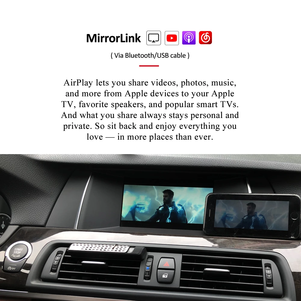 Беспроводной CarPlay Android автомобильный интерфейсный бокс для BMW F20 F22 F30 F32 F10 F12 F01 F48 F25