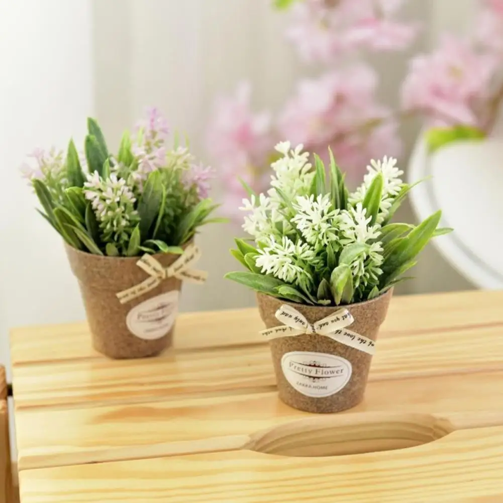 

Artificial Plant Decorative Flower Home Decoration Potted Plant Mini Vase Fake Green Flower Small With Bonsai C6A2